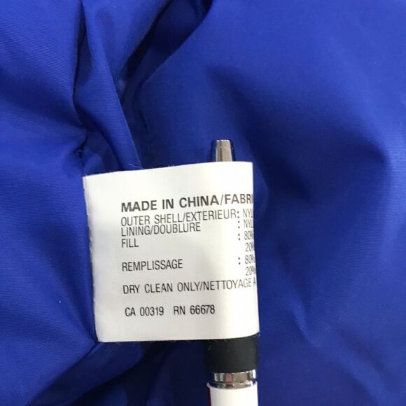 Dash Vintage Down Feather Women's Jacket, Large, Blue, Black, & Green - Picture 9 of 10